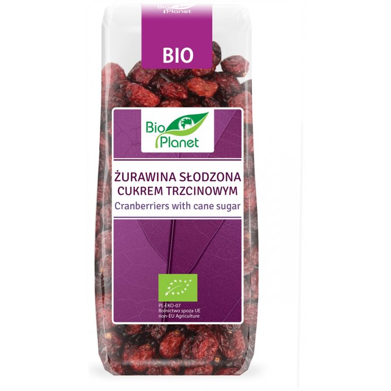 ŻURAWINA SŁODZONA CUKREM TRZCINOWYM BIO 100 g - BIO PLANET