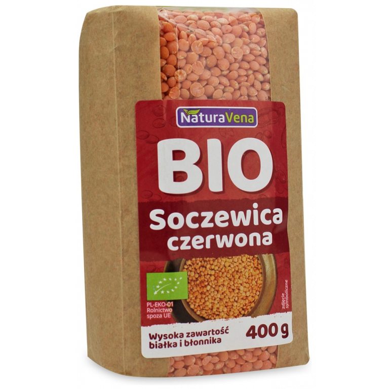 SOCZEWICA CZERWONA BIO 400 g - NATURAVENA