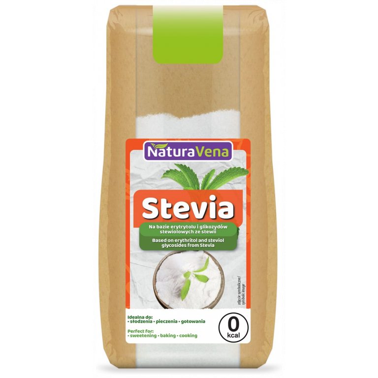 STEVIA (NA BAZIE ERYTRYTOLU I GLIKOZYDÓW STEWIOLOWYCH ZE STEWII) 150 g - NATURAVENA