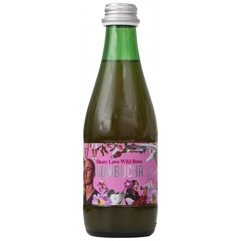 KOMBUCHA Z SOKIEM Z DZIKIEJ RÓŻY (SHARE LOVE WILD ROSE) BIO 330 ml - KOMBUCHA BY LAURENT