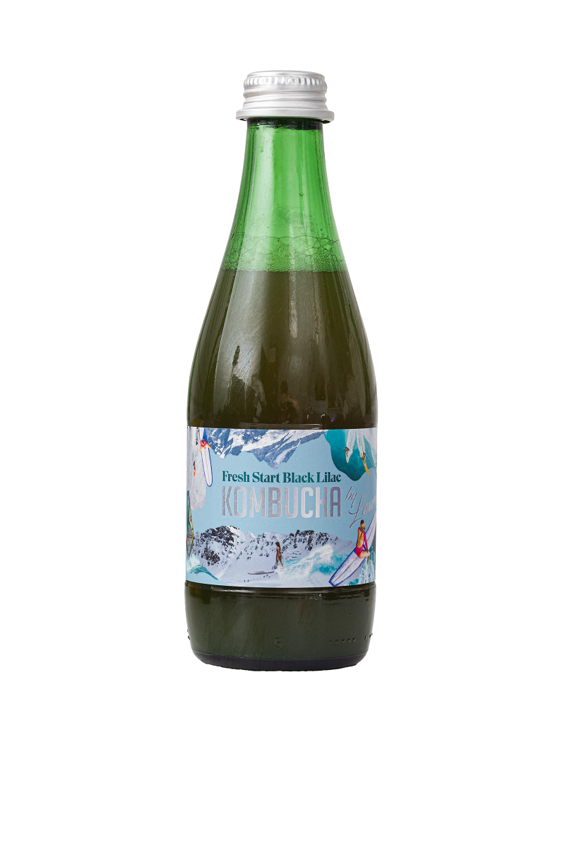 KOMBUCHA O SMAKU KWIATÓW CZARNEGO BZU (FRESH START BLACK LILAC) BIO 330 ml - KOMBUCHA BY LAURENT