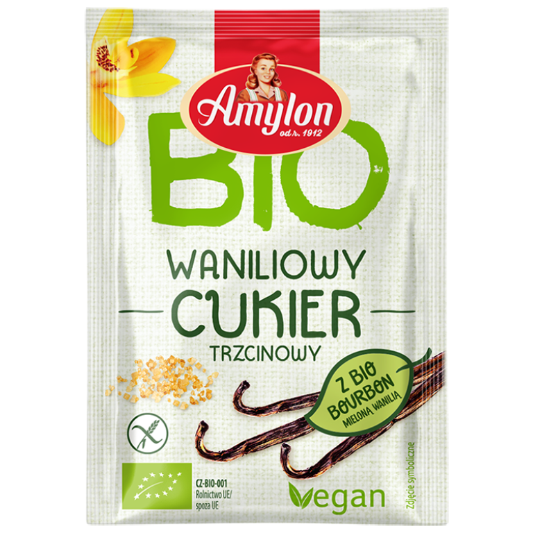 CUKIER Z WANILIĄ BOURBON BEZGLUTENOWY BIO 20 g - AMYLON