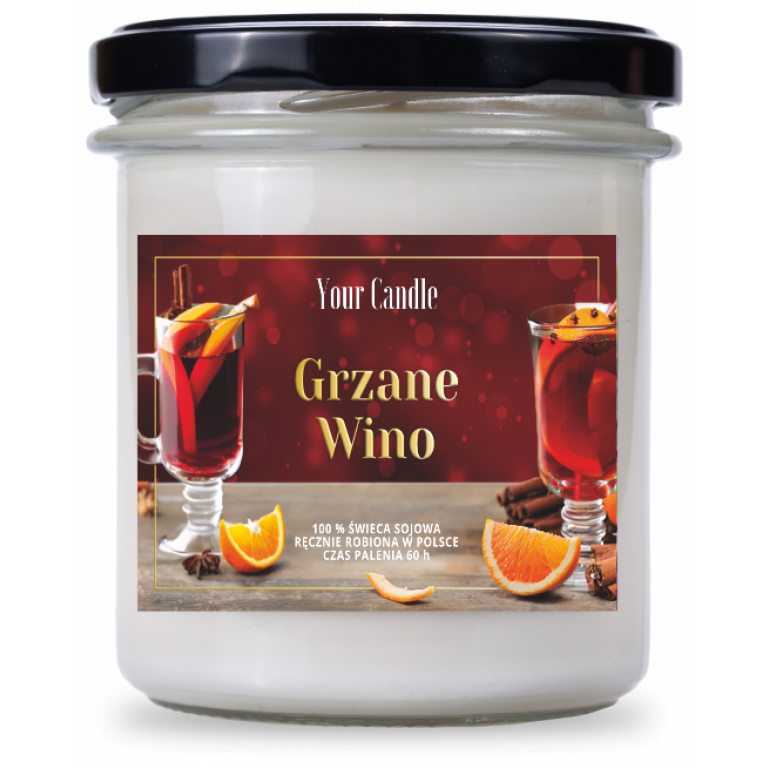 ŚWIECA SOJOWA ZAPACHOWA GRZANE WINO 300 ml - YOUR CANDLE (PRODUKT SEZONOWY)