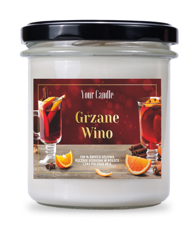 ŚWIECA SOJOWA ZAPACHOWA GRZANE WINO 300 ml - YOUR CANDLE (PRODUKT SEZONOWY)