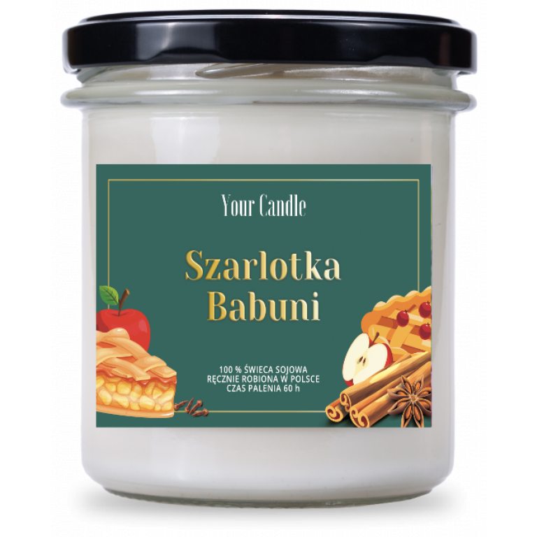 ŚWIECA SOJOWA ZAPACHOWA SZARLOTKA BABUNI 300 ml - YOUR CANDLE (PRODUKT SEZONOWY)