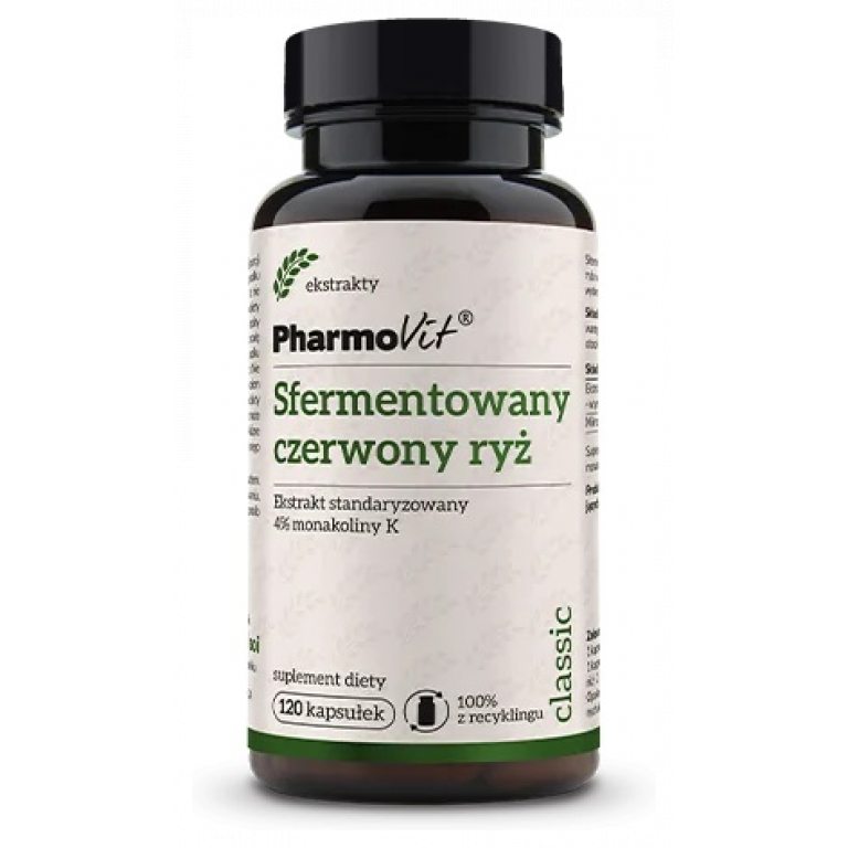 SFERMENTOWANY CZERWONY RYŻ EKSTRAKT BEZGLUTENOWY 120 KAPSUŁEK - PHARMOVIT (CLASSIC)