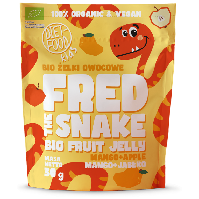 ŻELKI MANGO - JABŁKO BIO 30 g - DIET-FOOD (FRED THE SNAKE)