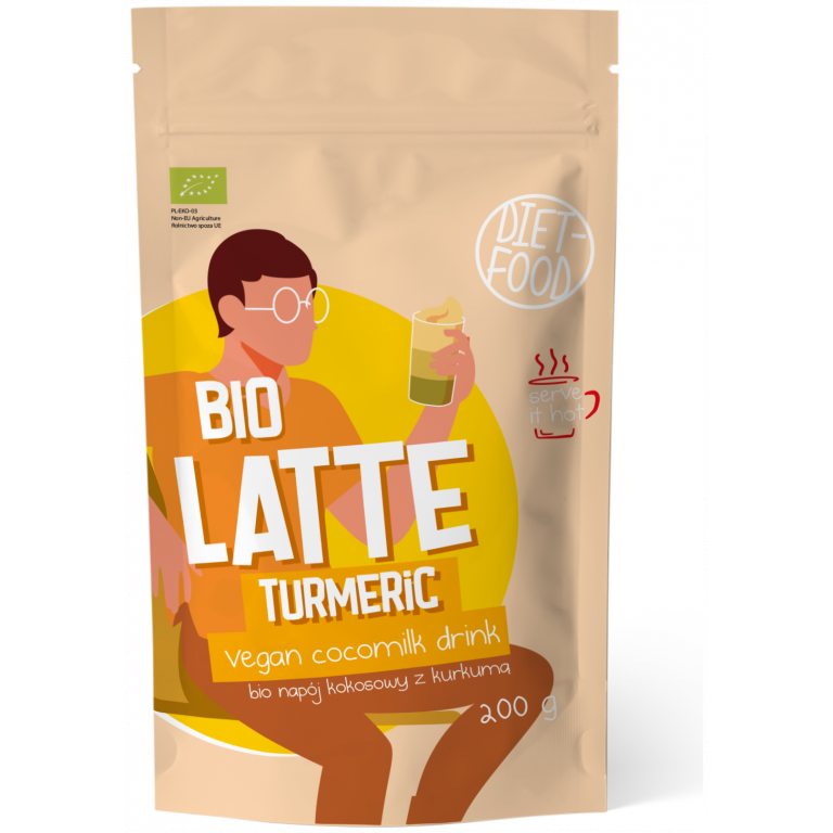 LATTE TURMERIC - NAPÓJ KOKOSOWY Z KURKUMĄ BIO 200 g - DIET-FOOD