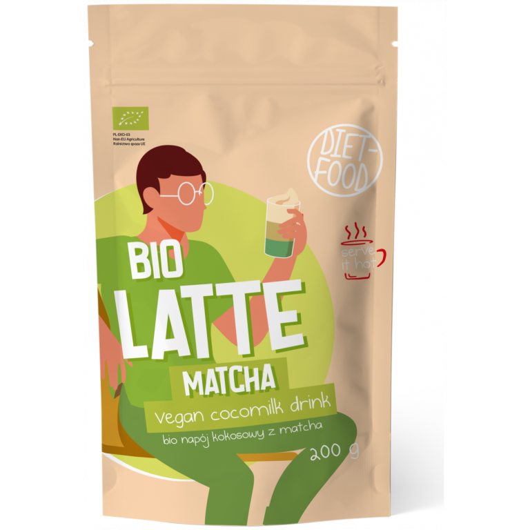 LATTE MATCHA - NAPÓJ KOKOSOWY Z MATCHĄ BIO 200 g - DIET-FOOD