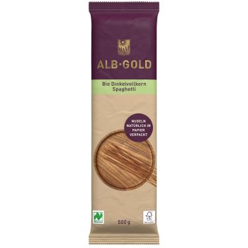 MAKARON (ORKISZOWY RAZOWY) SPAGHETTI BIO 500 g - ALB-GOLD