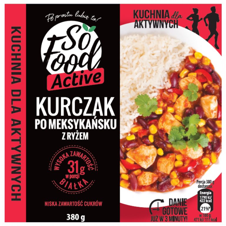 KURCZAK PO MEKSYKAŃSKU Z RYŻEM 380 g - SO FOOD (ACTIVE)