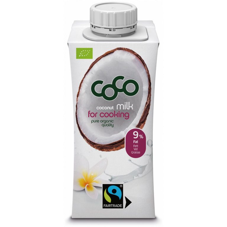 COCONUT MILK - NAPÓJ KOKOSOWY DO GOTOWANIA BEZ DODATKU CUKRÓW FAIR TRADE BIO 200 ml - COCO (DR MARTINS)