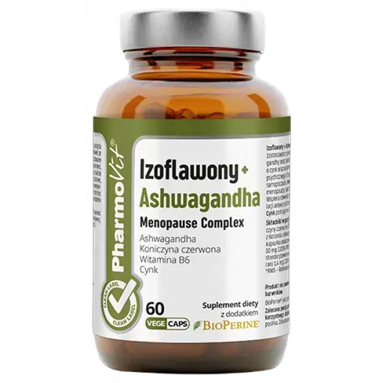 IZOFLAWONY + ASHWAGANDHA MENOPAUSE COMPLEX BEZGLUTENOWE 60 KAPSUŁEK - PHARMOVIT (CLEAN LABEL)