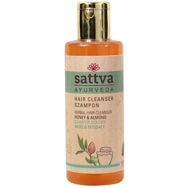 SZAMPON ZIOŁOWY DO WŁOSÓW MIÓD I MIGDAŁY 210 ml - SATTVA