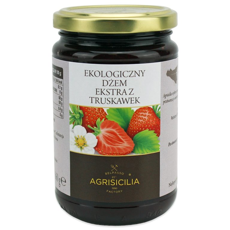 DŻEM EKSTRA Z TRUSKAWEK BIO 360 g - AGRISICILIA