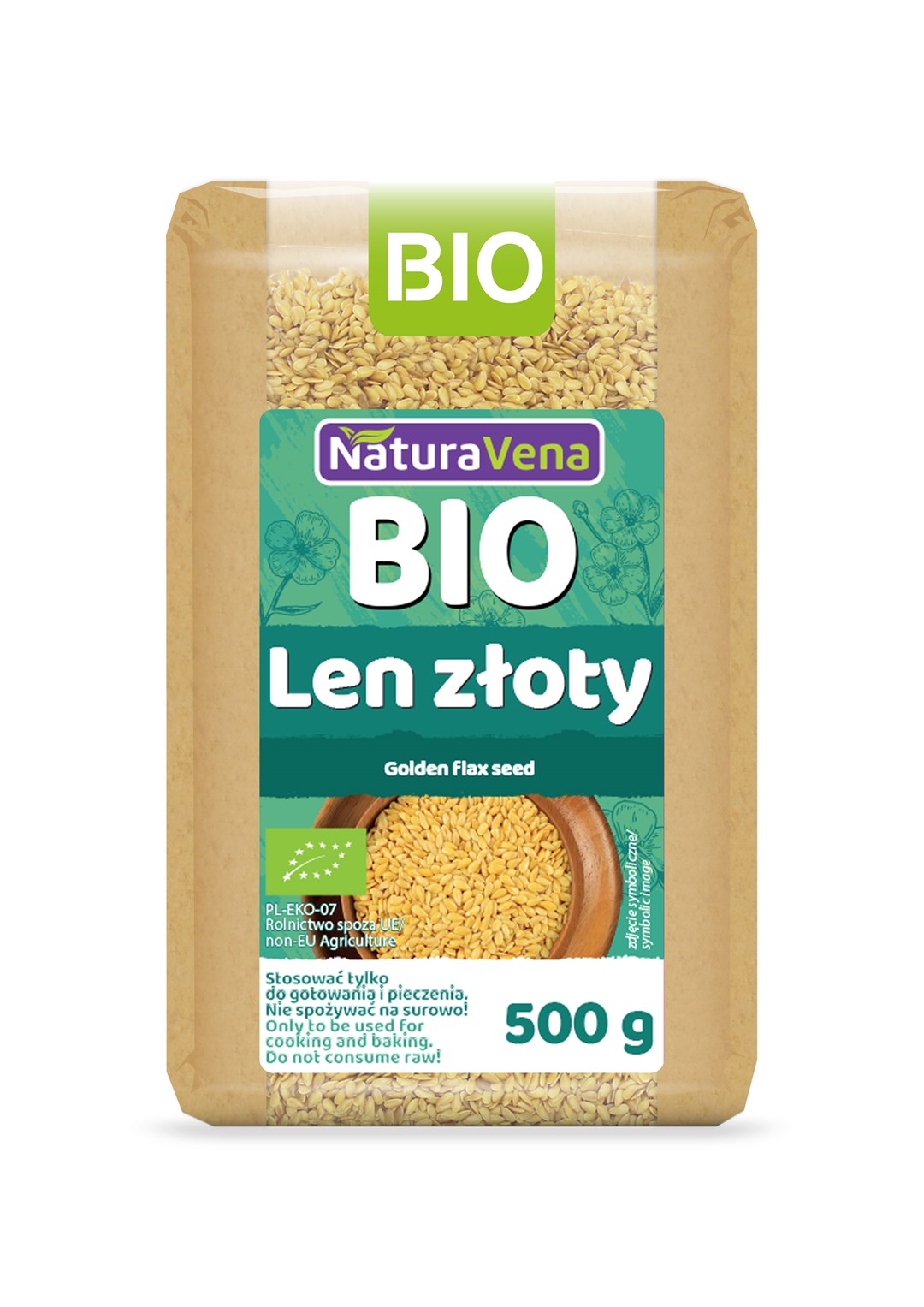 LEN ZŁOTY BIO 500 g - NATURAVENA