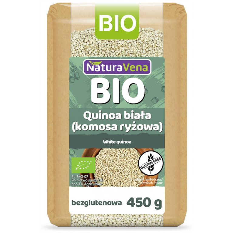 QUINOA BIAŁA (KOMOSA RYŻOWA) BEZGLUTENOWA BIO 450 g - NATURAVENA