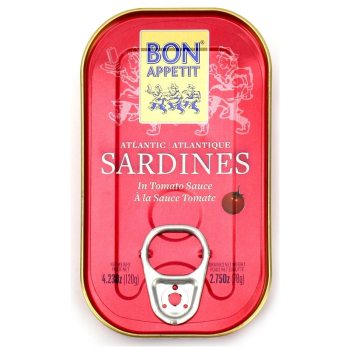 SARDYNKI PORTUGALSKIE W SOSIE POMIDOROWYM 120 g (78 g) - BON APPETIT  (BOM PETISCO)