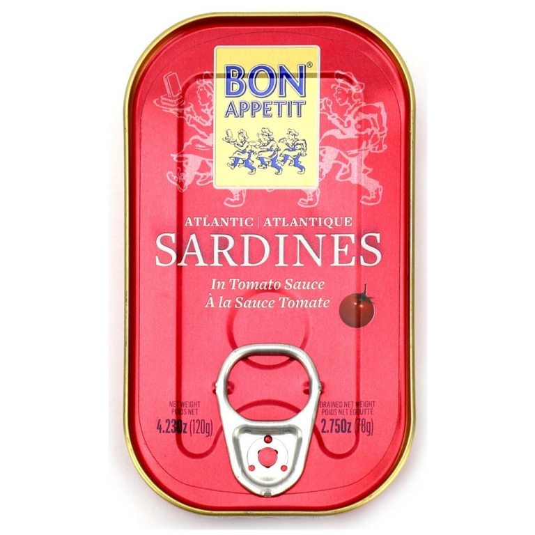 SARDYNKI PORTUGALSKIE W SOSIE POMIDOROWYM 120 g (78 g) - BON APPETIT  (BOM PETISCO)