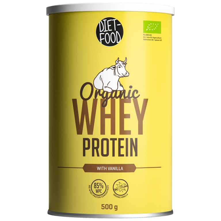 BIAŁKO SERWATKOWE O SMAKU WANILIOWYM (KONCENTRAT WPC 85) BIO 500 g - DIET-FOOD
