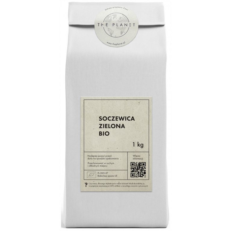 SOCZEWICA ZIELONA BIO 1 kg - THE PLANET