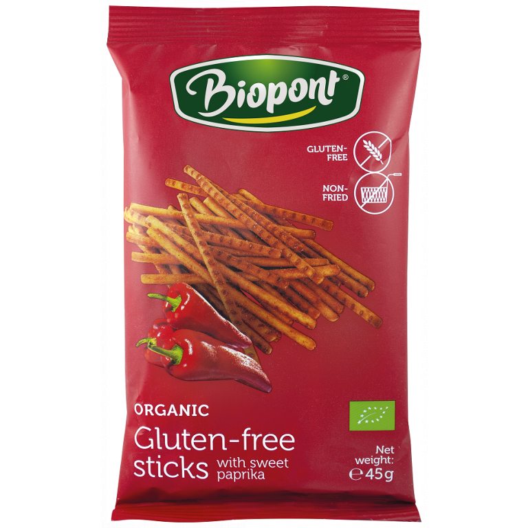 PALUSZKI PAPRYKOWE BEZGLUTENOWE BIO 45 g - BIOPONT
