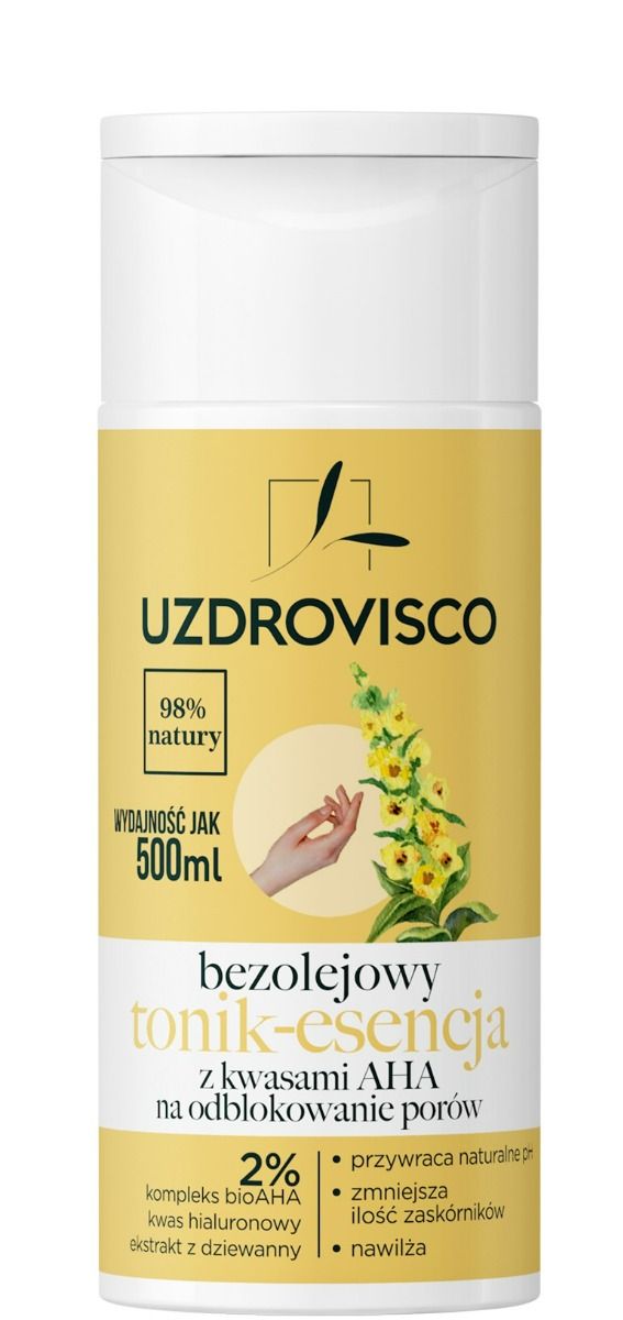 TONIK - ESENCJA Z KWASAMI AHA NA ODBLOKOWANIE PORÓW 150 ml - UZDROVISCO (BEZOLEJOWA)