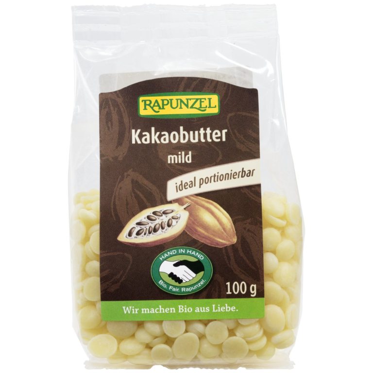 TŁUSZCZ KAKAOWY W KRĄŻKACH BIO 100 g - RAPUNZEL