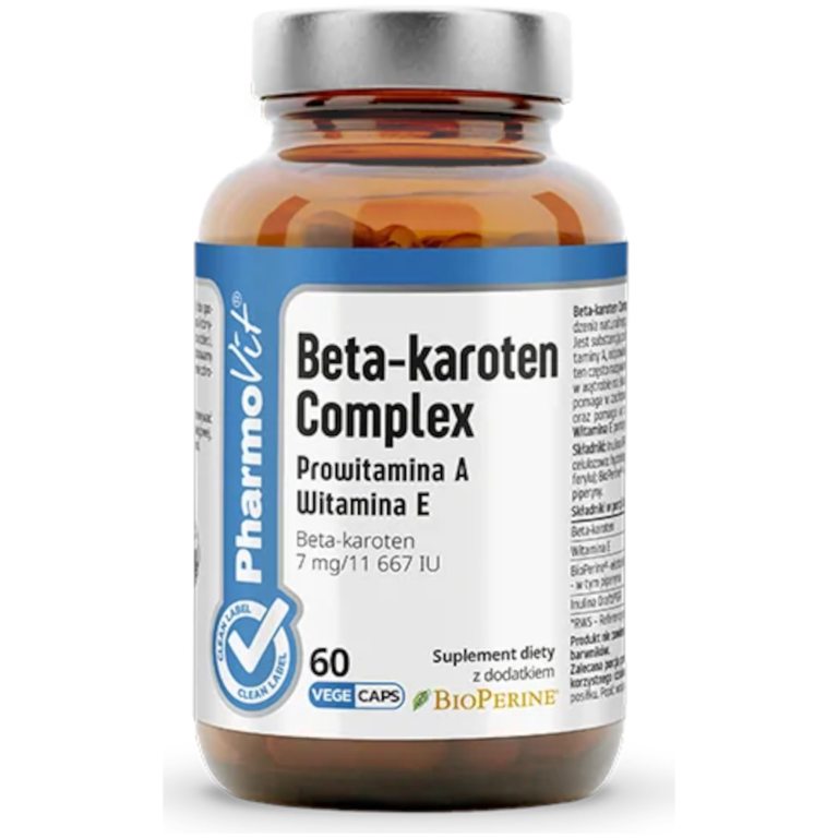 BETA-KAROTEN COMPLEX BEZGLUTENOWY 60 KAPSUŁEK - PHARMOVIT (CLEAN LABEL)