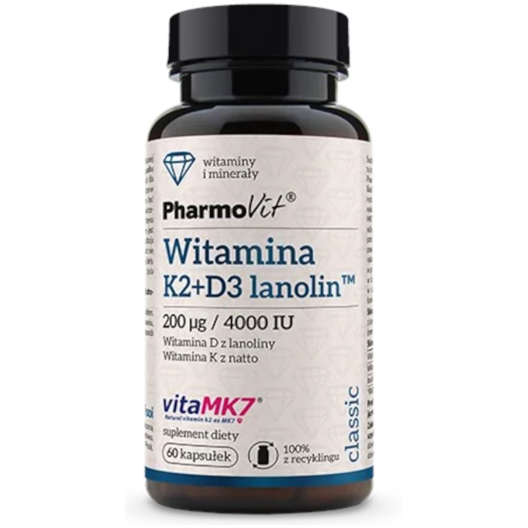 WITAMINA K2 + D3 BEZGLUTENOWA 60 KAPSUŁEK - PHARMOVIT (CLASSIC)