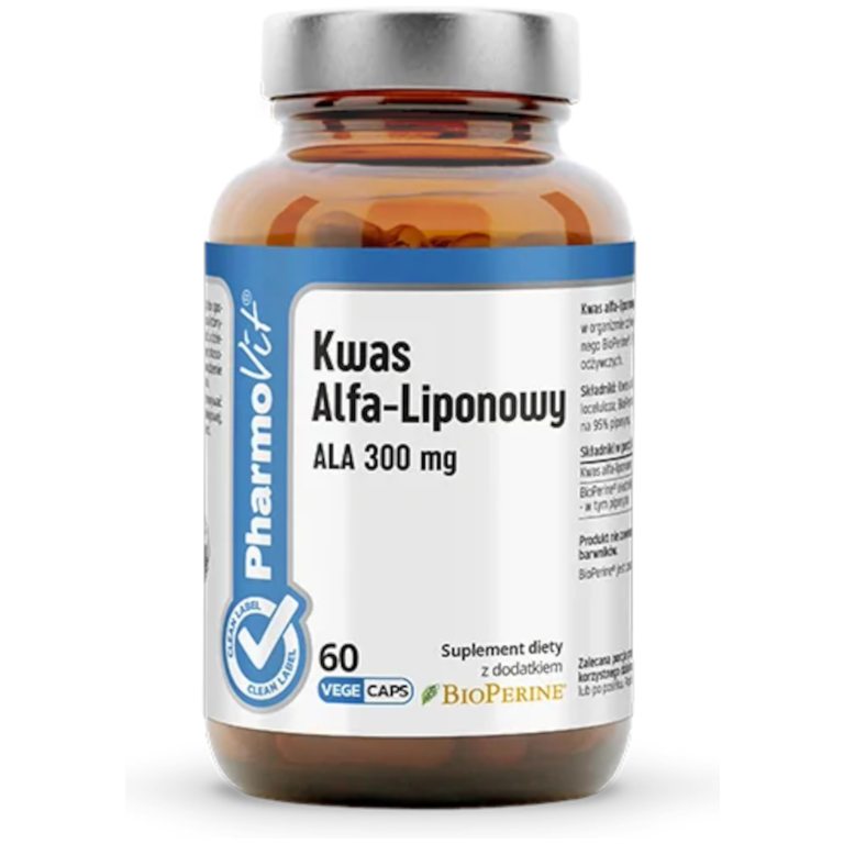 KWAS ALFA-LIPONOWY ALA (300 mg) BEZGLUTENOWY 60 KAPSUŁEK - PHARMOVIT (CLEAN LABEL)