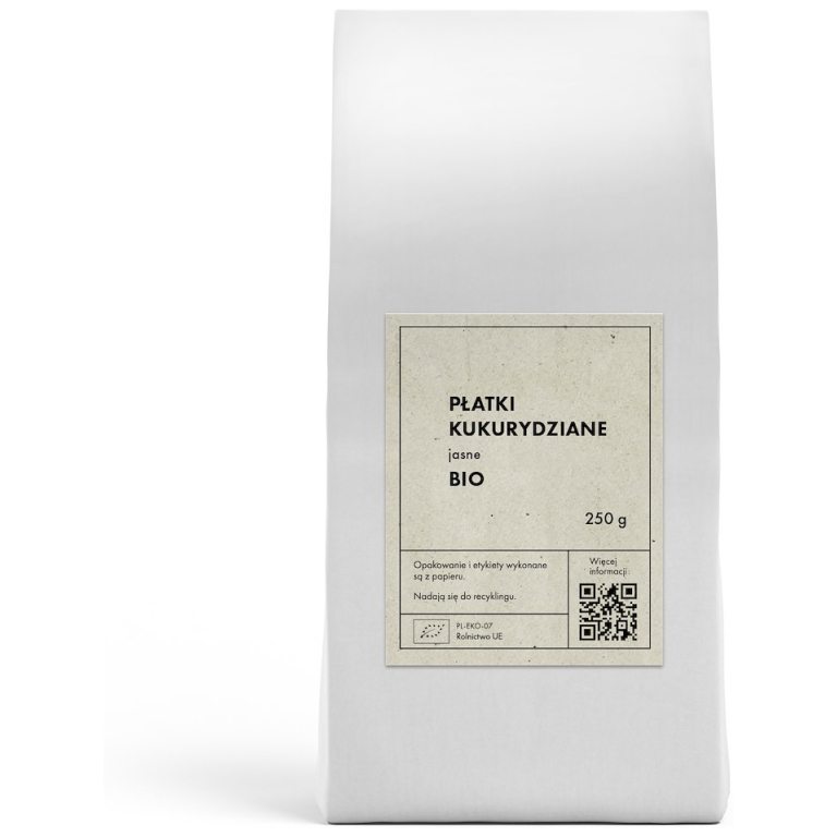 PŁATKI KUKURYDZIANE JASNE BEZ DODATKU CUKRÓW BIO 250 g - THE PLANET