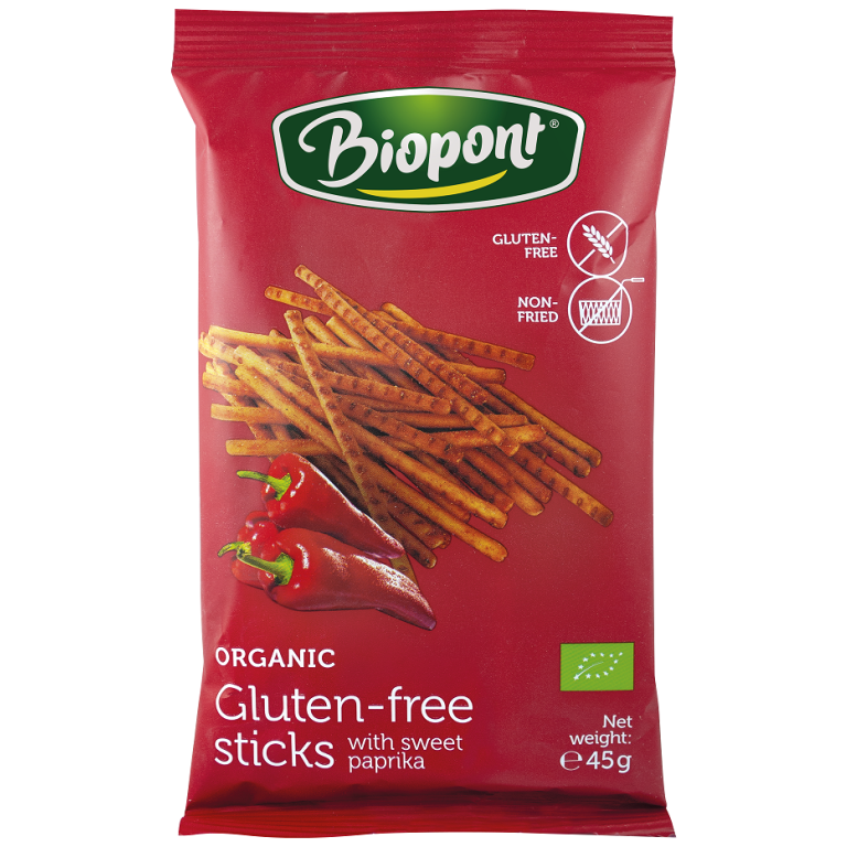 PALUSZKI PAPRYKOWE BEZGLUTENOWE BIO 45 g - BIOPONT