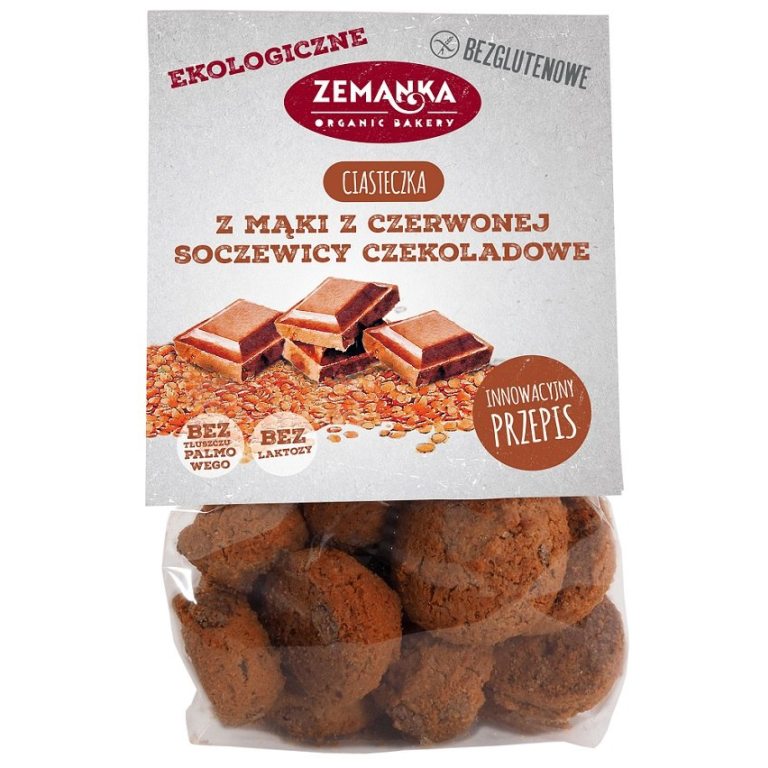CIASTKA Z MĄKI Z CZERWONEJ SOCZEWICY CZEKOLADOWE BEZGLUTENOWE BIO 100 g - ZEMANKA