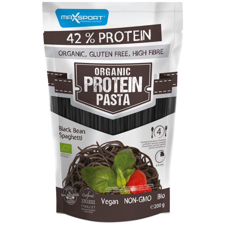 MAKARON PROTEINOWY (Z FASOLI CZARNEJ) SPAGHETTI BEZGLUTENOWY BIO 200 g - MAXSPORT