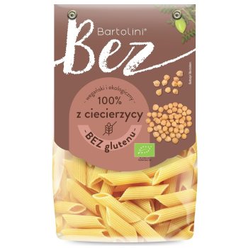 MAKARON PROTEINOWY (Z CIECIERZYCY) PENNE BEZGLUTENOWY BIO 250 g - BARTOLINI