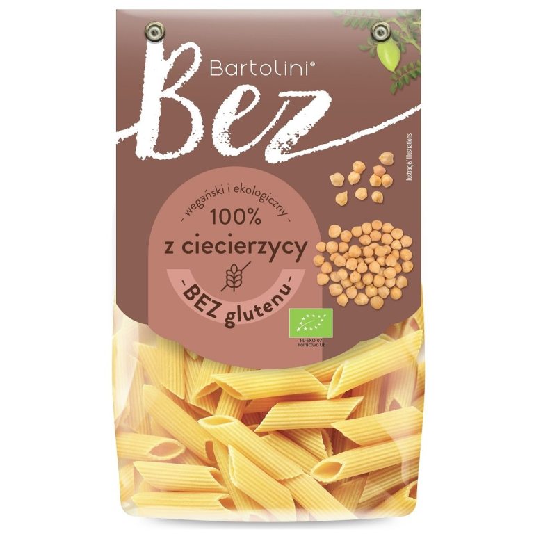 MAKARON PROTEINOWY (Z CIECIERZYCY) PENNE BEZGLUTENOWY BIO 250 g - BARTOLINI