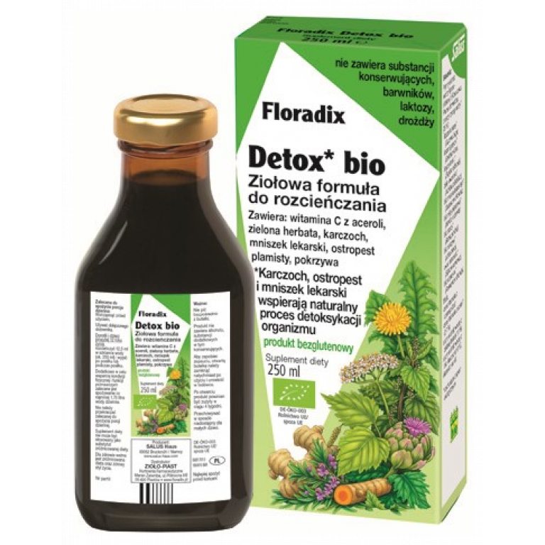 SUPLEMENT DIETY DETOX W PŁYNIE BEZGLUTENOWY BIO 250 ml - SALUS (FLORADIX)