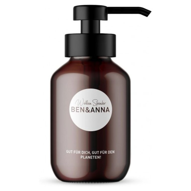BUTELKA SZKLANA Z DOZOWNIKIEM DO MYDŁA W TABLETKACH 200 ml - BEN & ANNA
