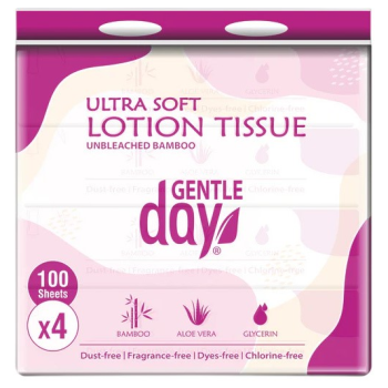 CHUSTECZKI BAMBUSOWE Z ALOESEM I GLICERYNĄ 400 szt. - GENTLE DAY