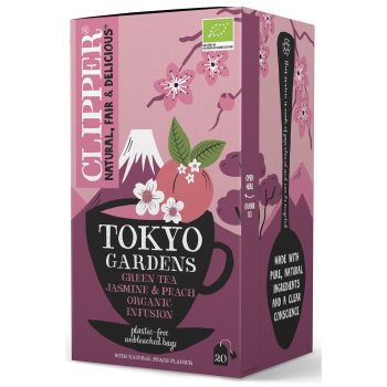 HERBATA ZIELONA JAŚMINOWA O SMAKU BRZOSKWINIOWYM (TOKYO GARDENS) BIO (20 x 2 g) 40 g - CLIPPER