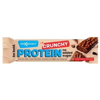 BATON PROTEINOWY CRUNCHY KAKAOWY W CZEKOLADZIE MLECZNEJ BEZ DODATKU CUKRÓW BEZGLUTENOWY 40 g - MAXSPORT