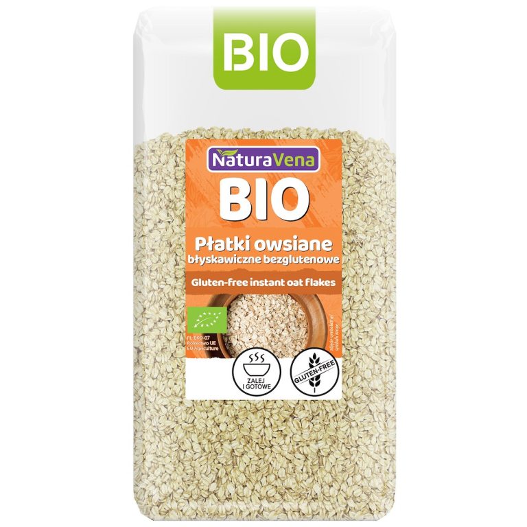PŁATKI OWSIANE BŁYSKAWICZNE BEZGLUTENOWE BIO 300 g - NATURAVENA