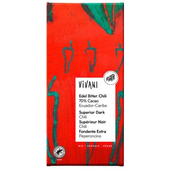 CZEKOLADA GORZKA Z CHILI BIO 80 g - VIVANI