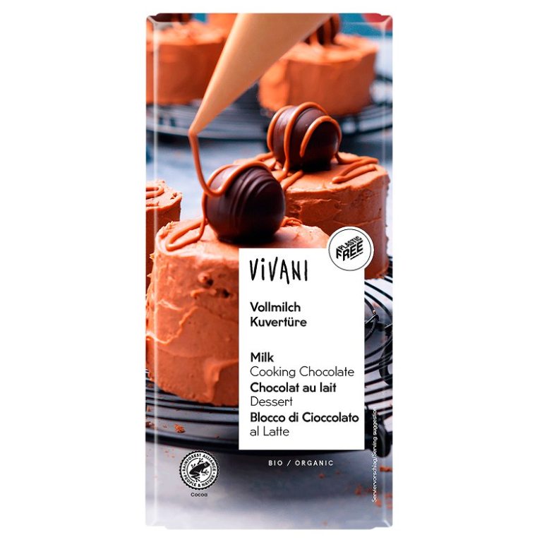 CZEKOLADA KUWERTURA MLECZNA DO GOTOWANIA BIO 150 g - VIVANI