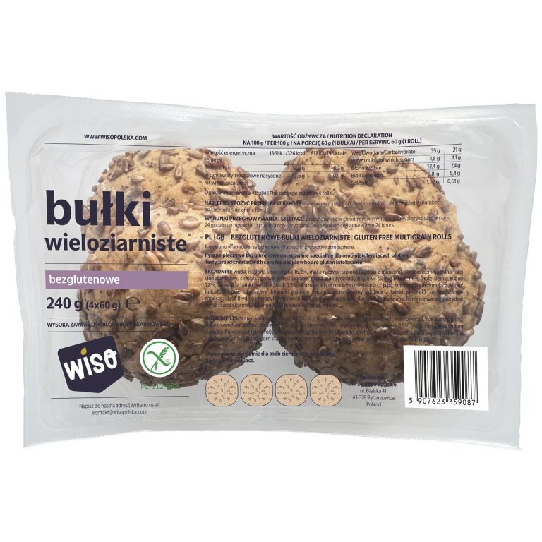 BUŁKI KAJZERKI WIELOZIARNISTE BEZGLUTENOWE (4 szt.) 240 g - WISO