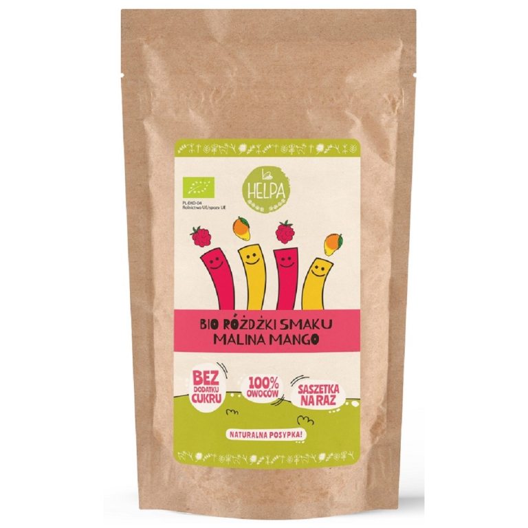 RÓŻDŻKI SMAKU MIX MALINA - MANGO (LIOFILIZOWANE OWOCE) BIO (10 x 2 g) 20 g - HELPA