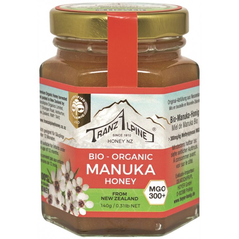 MIÓD MANUKA MGO 300+ BIO 140 g - TRANZALPINE