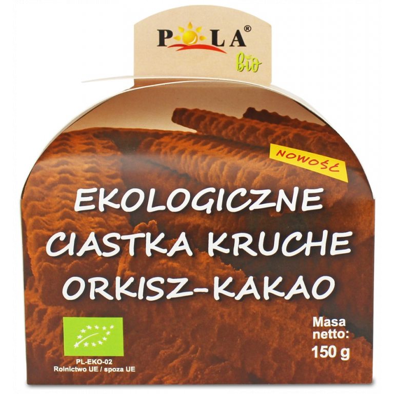 CIASTKA KRUCHE ORKISZOWE KAKAOWE BIO 150 g - POLA