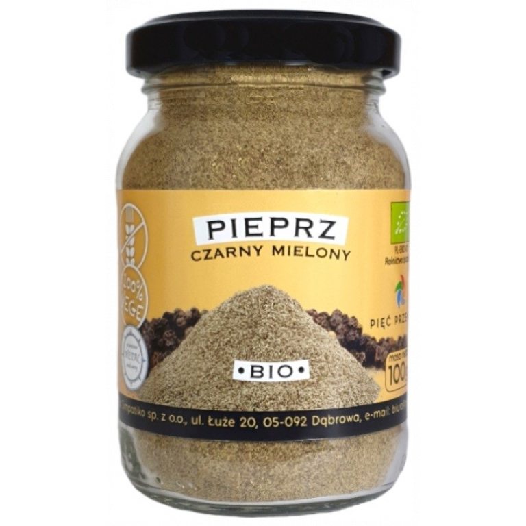 PIEPRZ CZARNY MIELONY BEZGLUTENOWY BIO 100 g - PIĘĆ PRZEMIAN